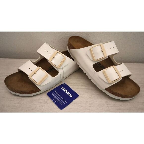 Birkenstock 1027339 Women's Sz EUR 37 US 6 Soft Beige Leather Arizona BS Sandals - Picture 15 of 16